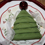 Vánoční dekorace – ubrousky ve tvaru vánočního stromu